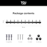 thumbnail of TOJ Living Wandkapstok – 20 haken – 78 cm – RVS – Mat zwart – Muurkapstok