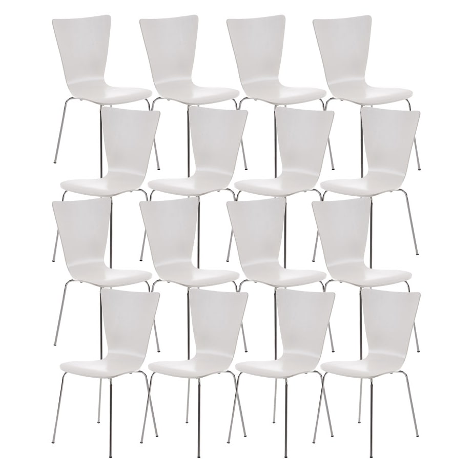 Conjunto de 16 cadeiras para visitantes Aaron branco