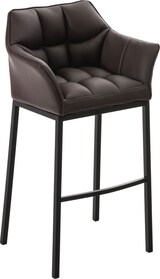 thumbnail of CHEFGASTRO Barhocker PHILADELPHIA Schwarz mit 4-Fuﬂ Gestell HxBxT 110x64x48cm Kunstleder Braun Barstuhl