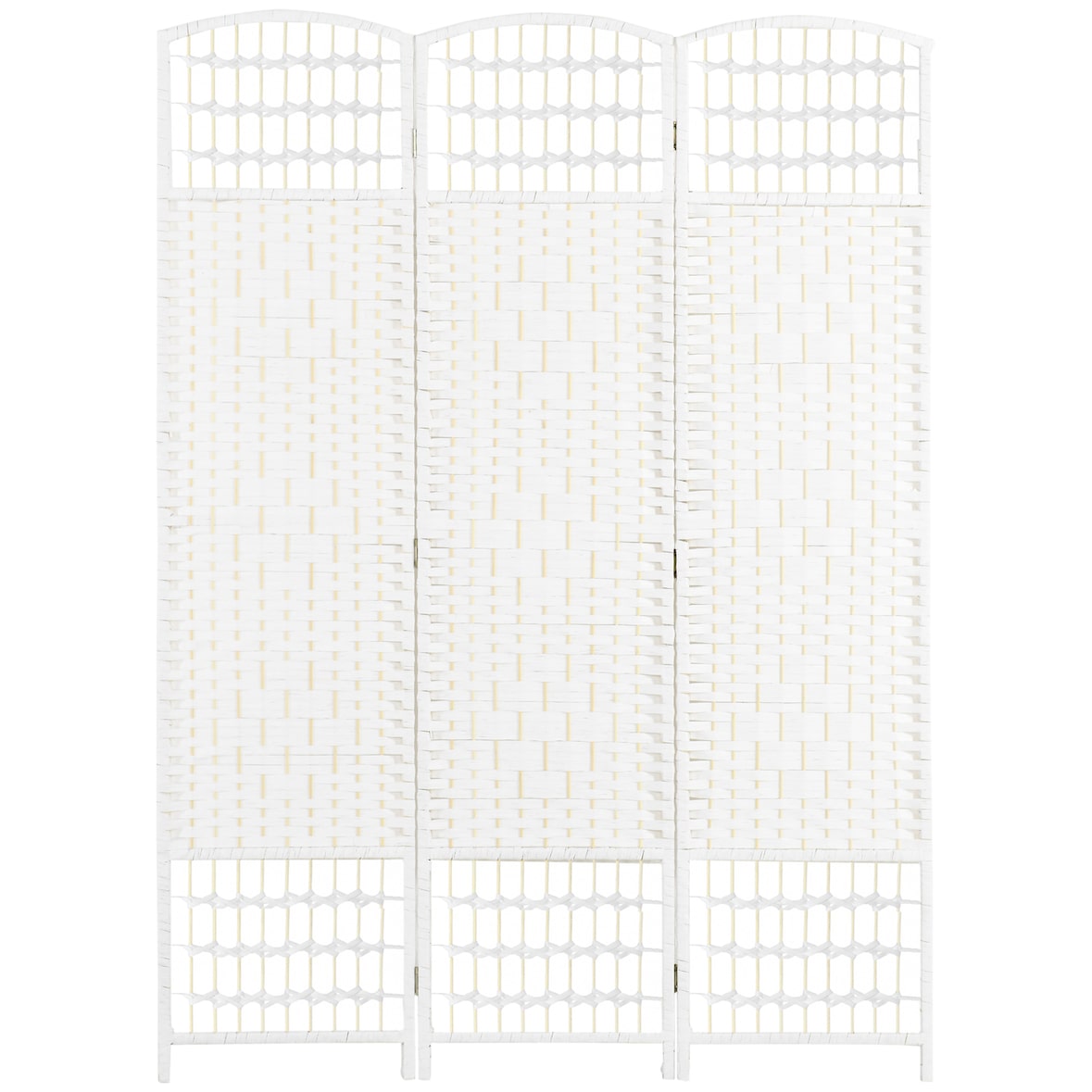HOMCOM biombo separador de ambientes de 3 paneles 120x170 cm divisor de habitación plegable de cuerda de papel y marco de madera decoración para salón