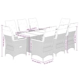 thumbnail of vidaXL 9-tlg. Garten-Essgruppe mit Kissen Grau Poly Rattan