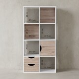 thumbnail of Großes Bücherregal in Sonoma Eiche und Weiß, modernes Design, 8 Fächer für Stauraum, multifunktional als Raumteiler nutzbar | Kadima Design