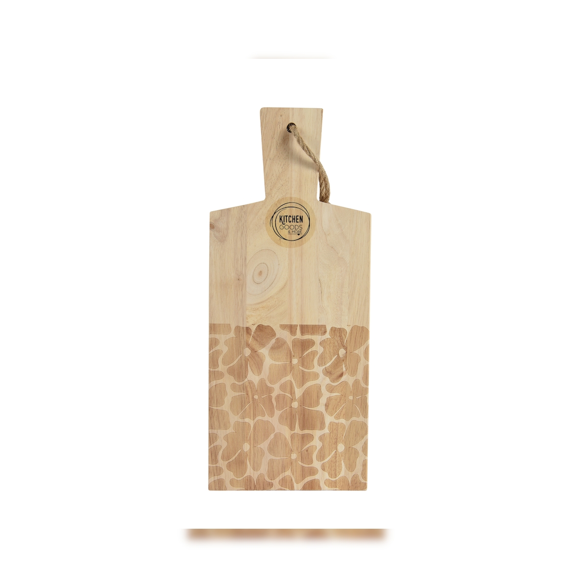 Decoris Schneidebrett 38x16cm Holz Mangoholz rechteckig mit Griff Küchenbrett Essbrett Holztablett Servierbrett Frühstücksbrett Käsebrett