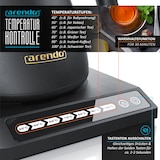 thumbnail of Arendo Edelstahl Wasserkocher mit Temperatureinstellung, 40° bis 100°, Warmhaltefunktion, Zwischenmessungen, 0,5 Liter, asiatisches Design