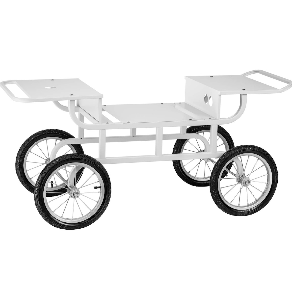 Royal Catering - Royal Catering RCZT-01W Chariot pour Machine a Barbe a Papa (4 Roues, Longueur Adaptable, Acier Laqué) Blanc