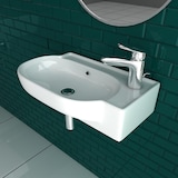 thumbnail of Design Mini Waschbecken Keramik Handwaschbecken 45 cm breit Gäste-WC Lösung Zeitloses Design