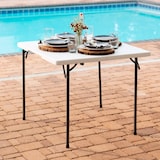 thumbnail of Mesa cuadrada plegable blanco Lifetime 86x86x74 cm