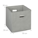 thumbnail of Relaxdays Aufbewahrungsbox 4er Set, faltbare Regalboxen, HxBxT: 30x30x30 cm, mit Griffen, Faltboxen für Regale, grau