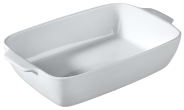METRO PROFESSIONAL Pirofila rettangolare con manici, gres, 40 x 25 x 8 cm, impilabile, resistente a temperature fino a 250 °C bianco