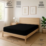 thumbnail of EXKLUSIV HEIMTEXTIL Frottee Spannbettlaken Rundumgummizug Marke 90 x 200 cm Schwarz 80% Baumwolle 20% Polyester  Öko - Tex Zertifiziert Bed-Sheet