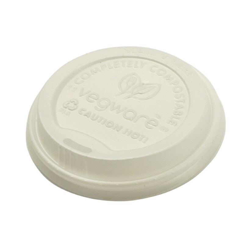 Couvercle Compostable pour Gobelets Jetables 225 ml Lot de 1000 - Vegware