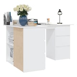 thumbnail of Scrivania Ad Angolo Bianca 145x100x76 Cm In Legno Multistrato scrivania ufficio moderna economica