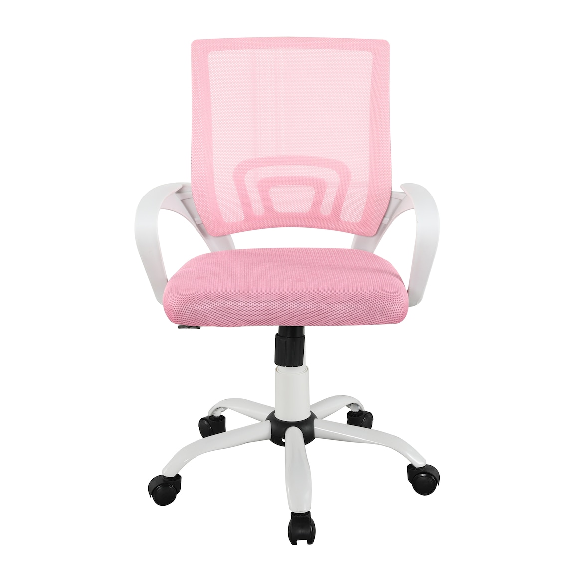 Sillas de oficina con asiento textil color Blanco y Rosa. Modelo Martina
