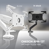 thumbnail of ONKRON Adaptador VESA 75x75 y soporte para tablet 10.1"-12.9", hasta 2 kg, montaje mural o de sobremesa, APM13T-B Negro