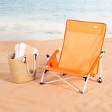 thumbnail of Aktive Beach Cadeira de praia dobrável com bolso lateral laranja 50x49x66 cm