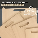 thumbnail of Fackelmann Tagliere per preparare e servire in tavola, con foro per il trasporto e la sistemazione, legno di faggio, 40 x 26 x 1 cm