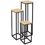 thumbnail of DELUKE® Blumenständer Holz LURI - 3er Set, MDF, Metallgestell | Dekoständer für Blumen Pflanzenregal Pflanzenständer