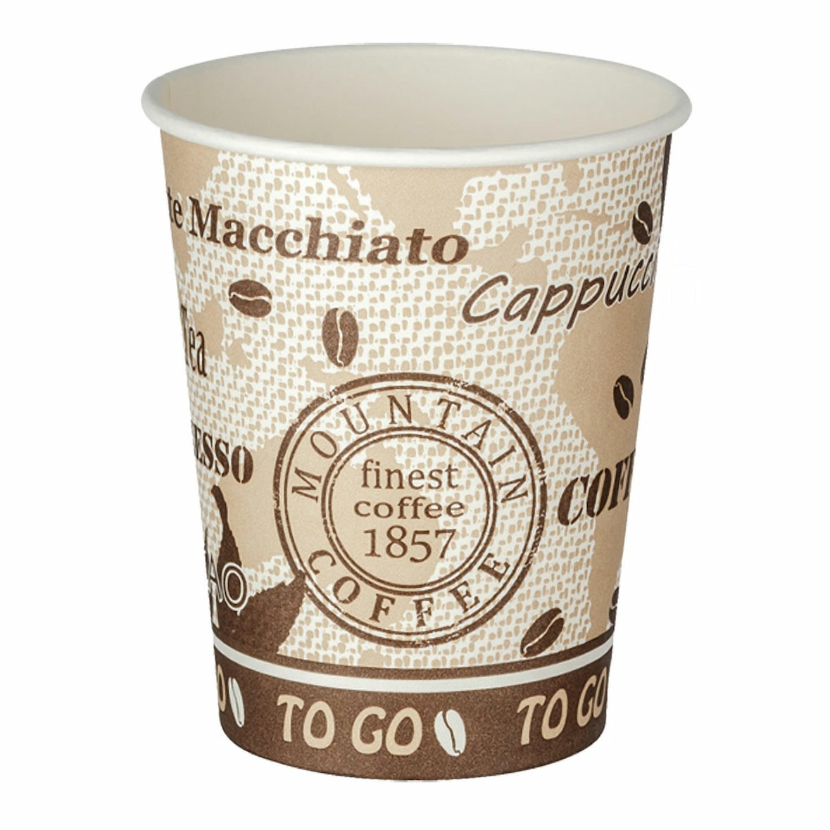 50x Kaffeebecher Getränkebecher 'Coffee Mountain' 300 ml kompakt