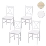 thumbnail of 4er-Set Esszimmerstuhl | HxBxT 86x40x42cm | Sitzhöhe 45cm | Massiv-Holz Landhaus | Weiß | Lehnstuhl Küchenstuhl Stuhl