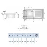 thumbnail of Fregadero cocina industrial Acero Inoxidable con escurridor a la Derecha y desagüe 1200x700x300mm
