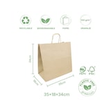 thumbnail of MONOUSO - Papieren zak met handgrepen kraft bruin 115g/m² 31+20x32cm (25 stuks)