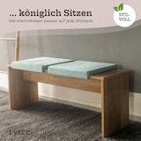 thumbnail of Lycce Bankauflage BLAU Klemmkissen gepolstert - mit 1 Leiste für Sitzbank ab Tiefe 35cm  - zb. für Gastraum, Stühle, Bänke etc.