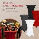 thumbnail of DETEX® Stehtischhusse Rot 70-75cm Verstärkter Fußbereich 30°C Waschbar Stehtisch Hussen Stretch Tisch Überzug Hochzeit