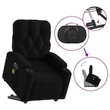 thumbnail of vidaXL Elektrischer Massagesessel mit Aufstehhilfe Schwarz Stoff