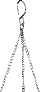 Eine silberne Kette mit einem Haken.