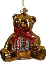 thumbnail of Christbaumschmuck 10cm Glas Teddybär Weihnachtskugeln Weihnachtsbaumschmuck Gold