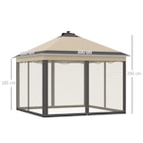 thumbnail of Carpa Plegable con Luces LED 3,3x3,3 m Cenador de Jardín con Control Remoto 4 Paredes Laterales de Malla Altura Ajustable y Bolsa de Transporte