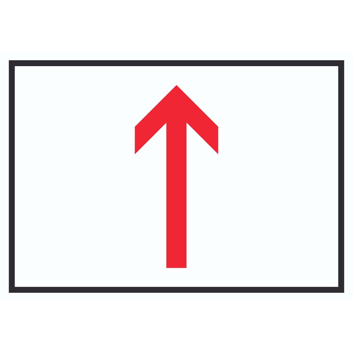 Richtungspfeil hoch Schild waagerecht rot weiss schwarz Pfeil A3 Rückseite selbstklebend