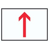 thumbnail of Richtungspfeil hoch Schild waagerecht rot weiss schwarz Pfeil A3 Rückseite selbstklebend