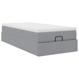 thumbnail of vidaXL Ottoman-Bett mit Matratze Hellgrau 100x200 cm Stoff