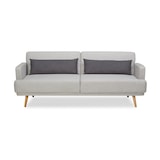 thumbnail of SalesFever 3-Sitzer Sofa mit Schlaffunktion | inkl. Zierkissen | Bezug Webstoff | Beine Pinienholz | B 214 x T 86 x H 83 cm | grau