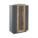 thumbnail of Dmora Vitrine Kevin, Sideboard mit drei Türen, Mehrzweck-Wohnzimmermöbel, 100% Made in Italy, cm 80x38h121, Anthrazit und Ahorn