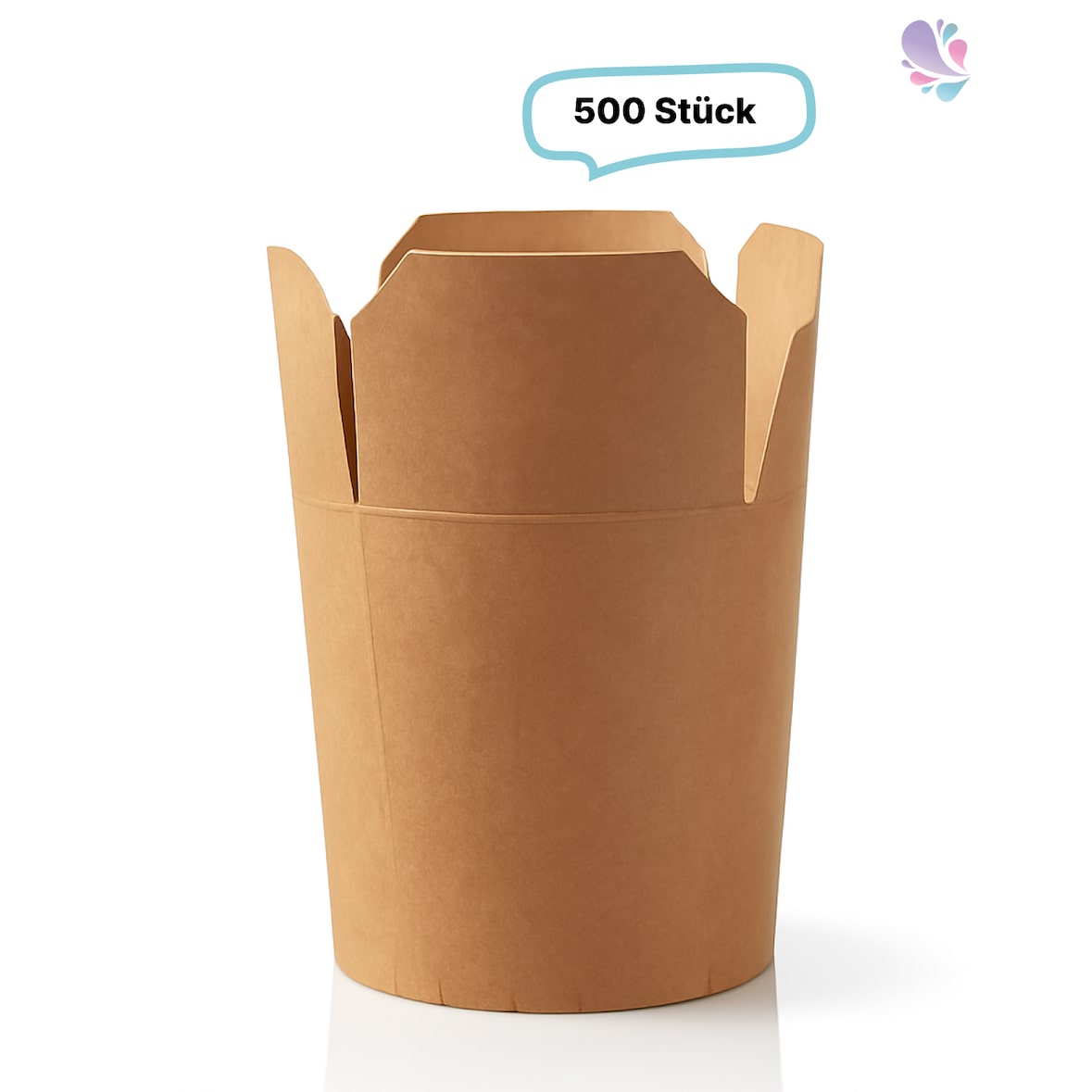 Food Container mit Faltverschluss 710ml 500 Stk, to go, take away, biologisch abbaubar, natürliches Design, Innenbeschichtung