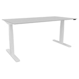 thumbnail of Schreibtisch elektrisch höhenverstellbar, 160x80cm, grau/weiß