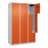 thumbnail of C+P Z-Spind Classic PLUS bodenstehend, 6 Abteile, HxBxT 185x120x50cm, Zylinderschloss, Hellgrau/Reinorange von PROREGAL