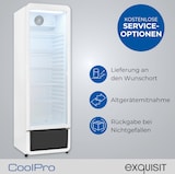 thumbnail of Exquisit Glastürkühlschrank, 280l Getränkekühlschrank mit LED, Umluft, 5 verstellbare Ablagen, CoolPro, GKS5260-GT-431D weiss