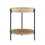 thumbnail of SalesFever mesa auxiliar Ø 44cm| redonda | con 2 estantes | MDF con chapa de madera de fresno | marco de metal |An 44 x Pr 44 x Al 49cm |nogal-negro