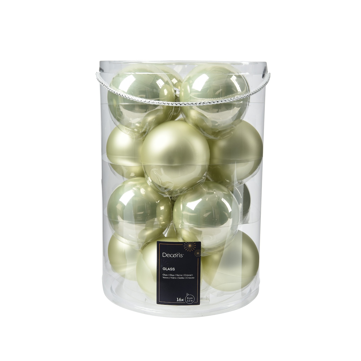 16 Weihnachtskugeln Glas 8cm matt & glänzend Christbaumkugeln Weihnachtsbaumkugeln Groß Christbaumschmuck Weihnachtsbaumschmuck Deko Hell Minze