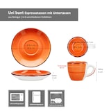 thumbnail of 6er Set Uni bunt Espressotassen mit Untertassen bunt 80ml Steingut 6 Pers Mokka