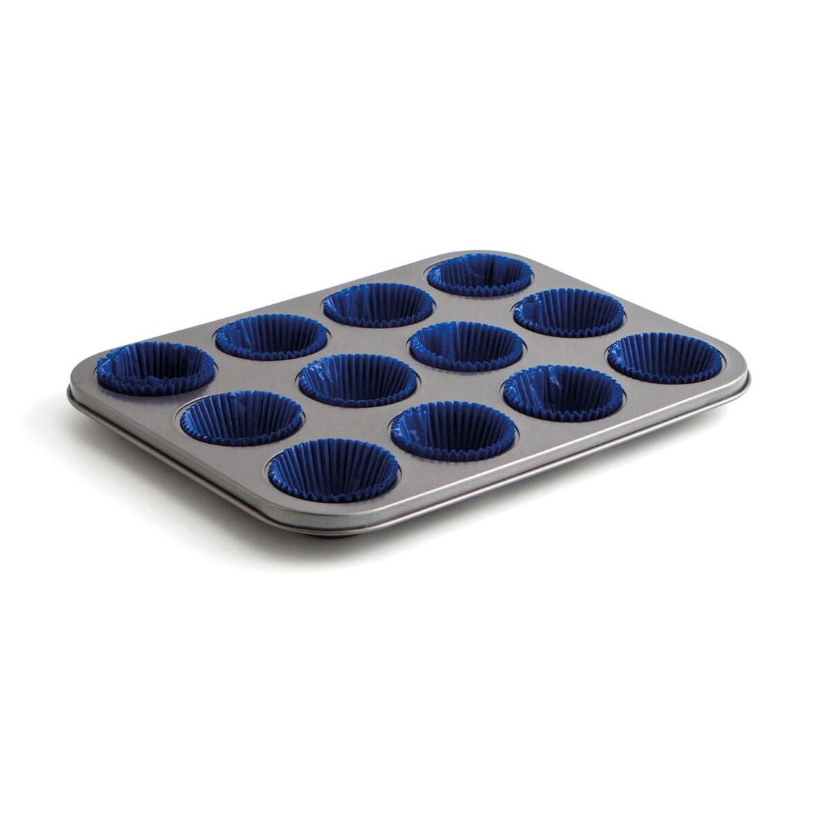 Quid Sweet Grey Backblech 12 Cupcakes Backblech aus lackiertem Stahl 36x17x3cm Schwarz