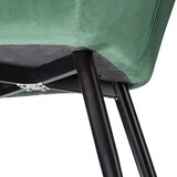thumbnail of tectake Ensemble de 2 chaises cuir synthétique aspect velours vert foncé/noir - 404026