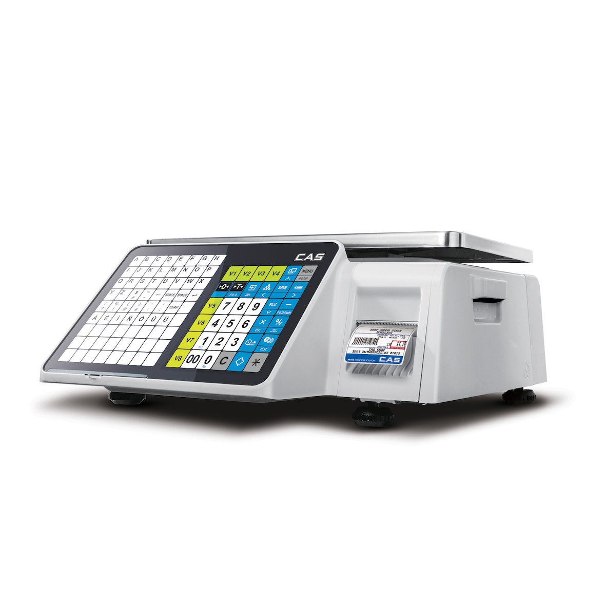 CAS CL3000 Etikettierwaage, Etiketten-Waage, Auszeichnungswaage, preisrechnend, GEEICHT, Wägebereich max. 15 kg, Ablesbarkeit 2 g