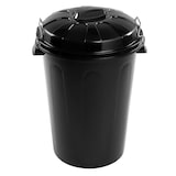 thumbnail of Cubo de basura con tapa 100 litros basurero negro asas de presión