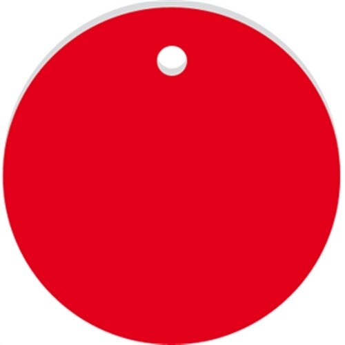 Werkzeugmarken ohne Gravur, Alu, eloxiert, Rot, Ø 20 mm, 25 Stück/VE