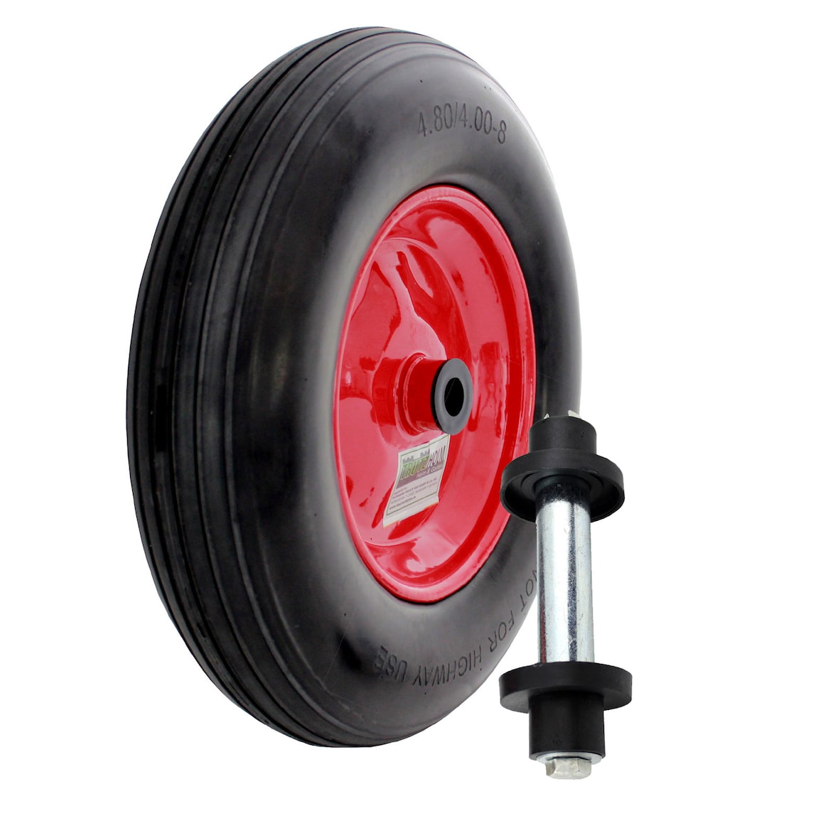 Schubkarrenrad Ersatzrad Vollgummi 4.80/4.00-8 mit Achse Stahlfelge