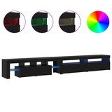 thumbnail of Helloshop26 - Conjunto de 3 muebles de TV rectangulares con iluminación LED y amplio espacio de almacenamiento 290 x 36,5 x 40 cm 02_0055900